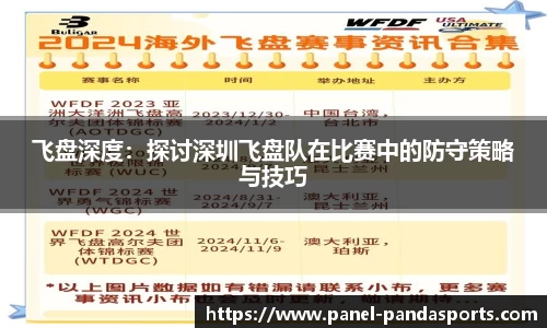飞盘深度：探讨深圳飞盘队在比赛中的防守策略与技巧